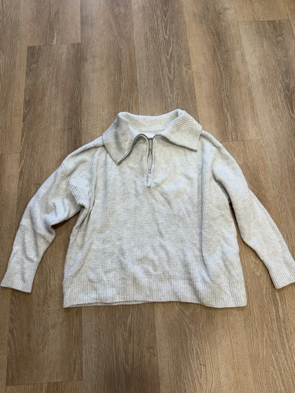 Aerie waffle knit quarter zip sweater - Picture 2 of 5